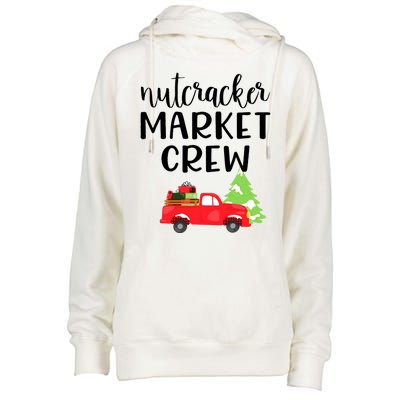 Nutcracker Market Crew Matching Christmas Shopping Womens Funnel Neck Pullover Hood