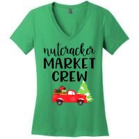 Nutcracker Market Crew Matching Christmas Shopping Women's V-Neck T-Shirt