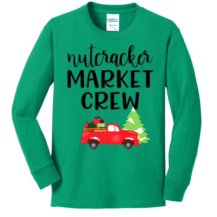 Nutcracker Market Crew Matching Christmas Shopping Kids Long Sleeve Shirt