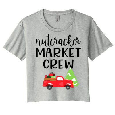 Nutcracker Market Crew Matching Christmas Shopping Women's Crop Top Tee