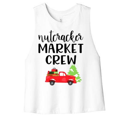 Nutcracker Market Crew Matching Christmas Shopping Women's Racerback Cropped Tank