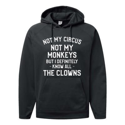 Not My Circus Not My Monkeys But I Definitely Know Nanny Performance Fleece Hoodie