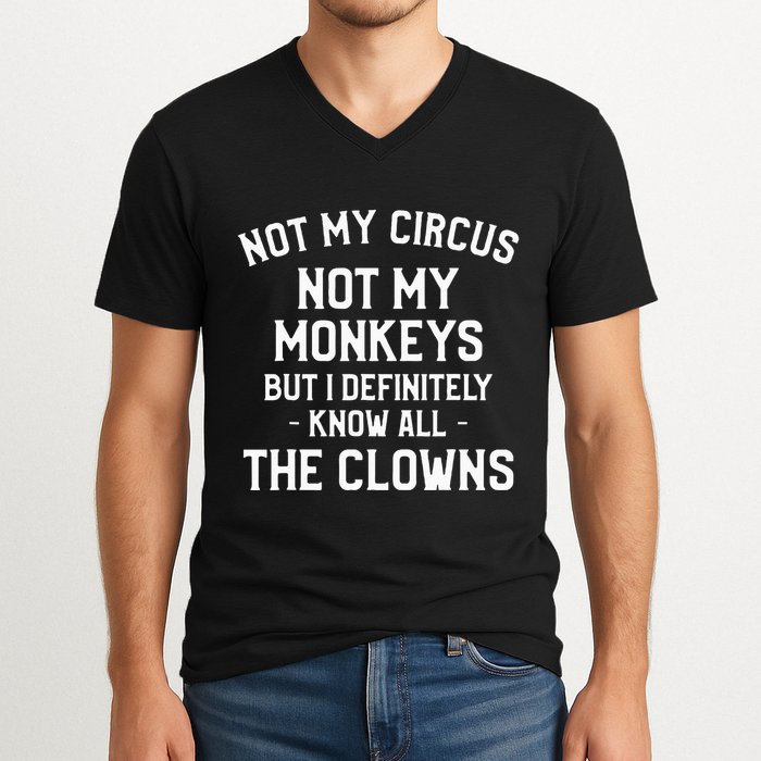Not My Circus Not My Monkeys But I Definitely Know Nanny V-Neck T-Shirt