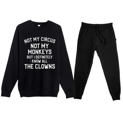 Not My Circus Not My Monkeys But I Definitely Know Nanny Premium Crewneck Sweatsuit Set