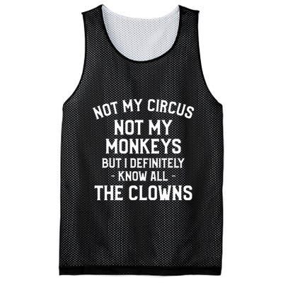 Not My Circus Not My Monkeys But I Definitely Know Nanny Mesh Reversible Basketball Jersey Tank