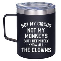 Not My Circus Not My Monkeys But I Definitely Know Nanny 12oz Stainless Steel Coffee Mug