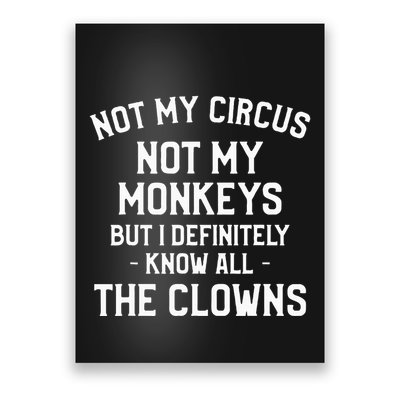 Not My Circus Not My Monkeys But I Definitely Know Nanny Poster