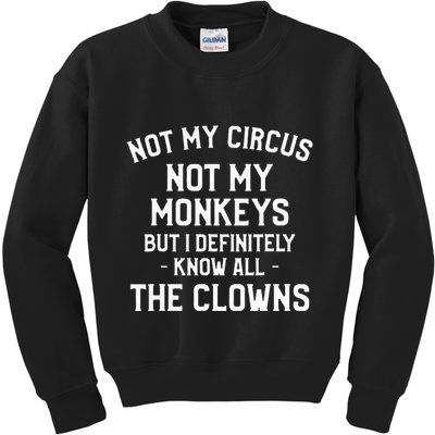 Not My Circus Not My Monkeys But I Definitely Know Nanny Kids Sweatshirt
