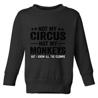 Not My Circus Not My Monkeys But I Definitely Know All The Clowns Funny Saying Toddler Sweatshirt