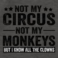 Not My Circus Not My Monkeys But I Definitely Know All The Clowns Funny Saying Vector Backpack