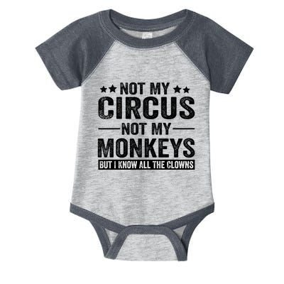 Not My Circus Not My Monkeys But I Definitely Know All The Clowns Funny Saying Infant Baby Jersey Bodysuit