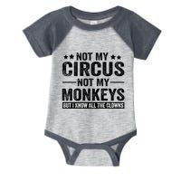 Not My Circus Not My Monkeys But I Definitely Know All The Clowns Funny Saying Infant Baby Jersey Bodysuit