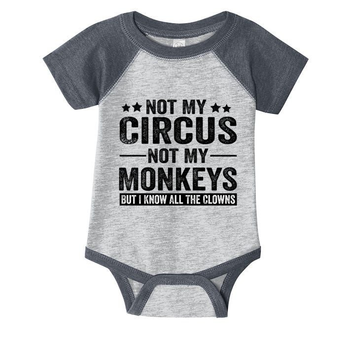 Not My Circus Not My Monkeys But I Definitely Know All The Clowns Funny Saying Infant Baby Jersey Bodysuit