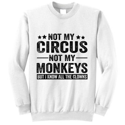 Not My Circus Not My Monkeys But I Definitely Know All The Clowns Funny Saying Sweatshirt