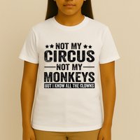 Not My Circus Not My Monkeys But I Definitely Know All The Clowns Funny Saying T-Shirt