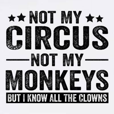 Not My Circus Not My Monkeys But I Definitely Know All The Clowns Funny Saying T-Shirt