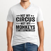 Not My Circus Not My Monkeys But I Definitely Know All The Clowns Funny Saying V-Neck T-Shirt