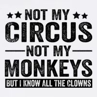 Not My Circus Not My Monkeys But I Definitely Know All The Clowns Funny Saying Bucket Hat