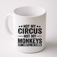 Not My Circus Not My Monkeys But I Definitely Know All The Clowns Funny Saying Mug