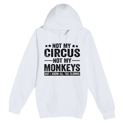 Not My Circus Not My Monkeys But I Definitely Know All The Clowns Funny Saying Premium Pullover Hoodie