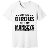 Not My Circus Not My Monkeys But I Definitely Know All The Clowns Funny Saying Premium T-Shirt