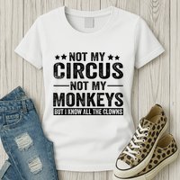 Not My Circus Not My Monkeys But I Definitely Know All The Clowns Funny Saying Womens T-Shirt