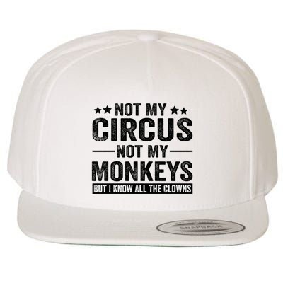 Not My Circus Not My Monkeys But I Definitely Know All The Clowns Funny Saying Wool Snapback Cap