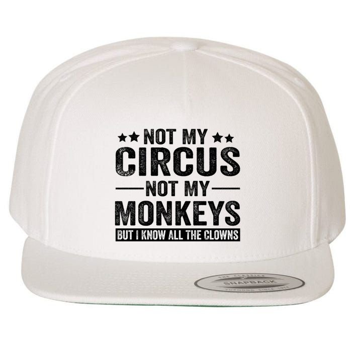Not My Circus Not My Monkeys But I Definitely Know All The Clowns Funny Saying Wool Snapback Cap