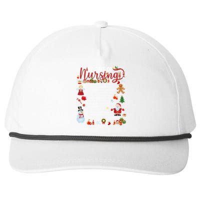 Nurses Merry Christmas Nurse Funny 12 Days Of Nursing Xmas Gift Snapback Five-Panel Rope Hat