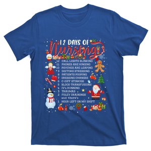 Nurses Merry Christmas Nurse Funny 12 Days Of Nursing Xmas Gift T-Shirt