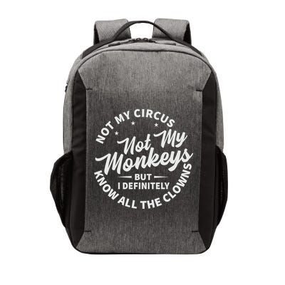 Not My Circus Not My Monkeys But I Definitely Know All The Clowns Funny Saying Vector Backpack