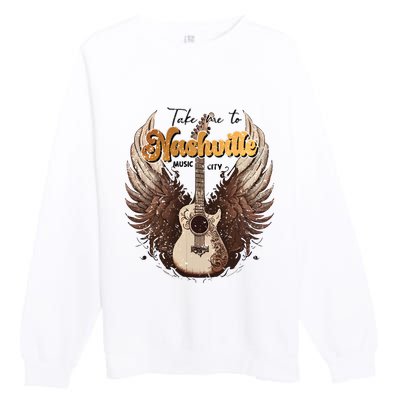 Nashville Music City Super Soft Howdy Premium Crewneck Sweatshirt