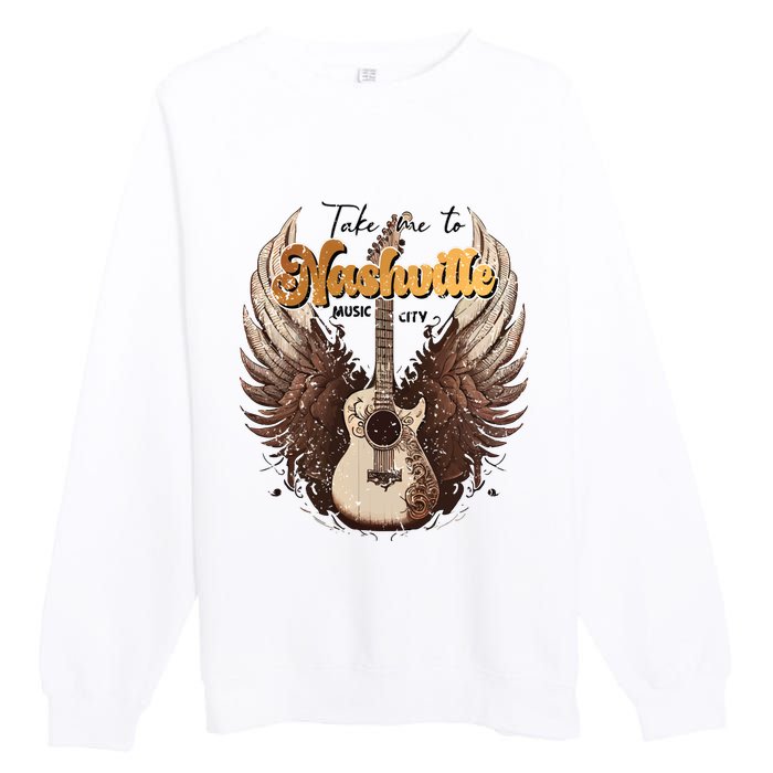 Nashville Music City Super Soft Howdy Premium Crewneck Sweatshirt