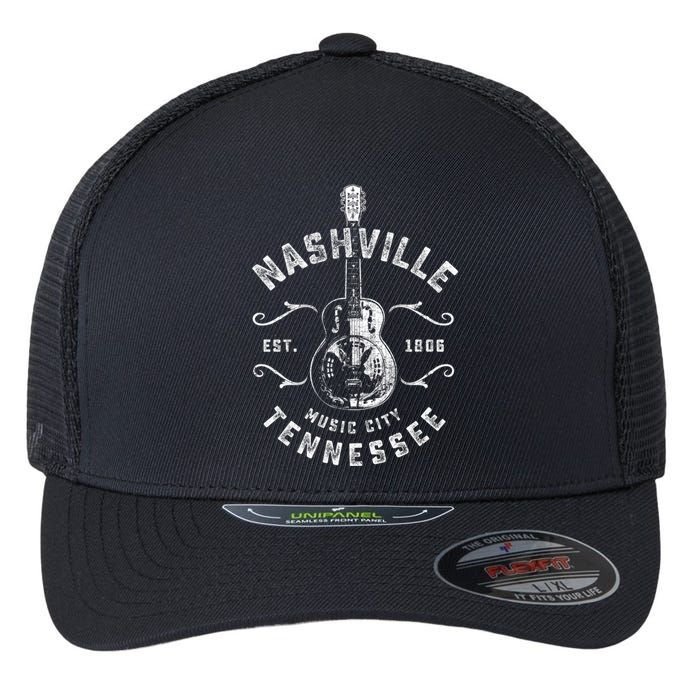 Nashville Music City Usa Gift Funny Vintage Gift Flexfit Unipanel Trucker Cap