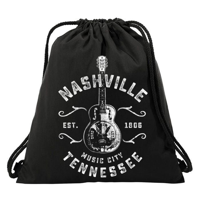 Nashville Music City Usa Gift Funny Vintage Gift Drawstring Bag