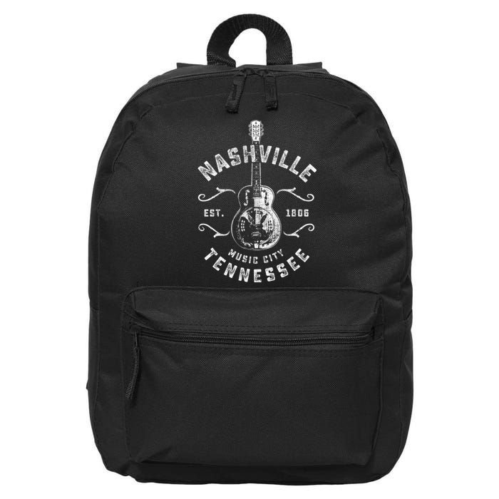 Nashville Music City Usa Gift Funny Vintage Gift 16 in Basic Backpack