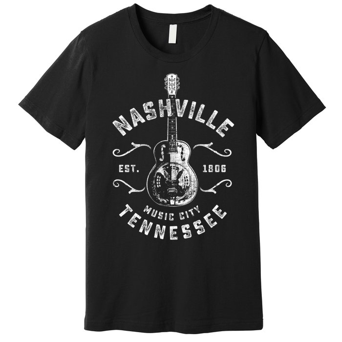 Nashville Music City Usa Gift Funny Vintage Gift Premium T-Shirt