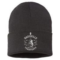 Nashville Music City Usa Gift Funny Vintage Gift Sustainable Knit Beanie