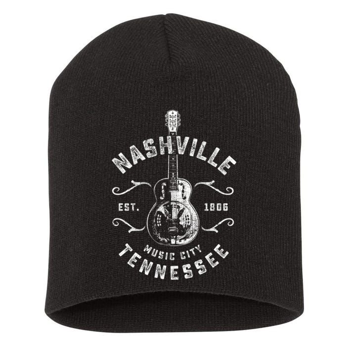 Nashville Music City Usa Gift Funny Vintage Gift Short Acrylic Beanie