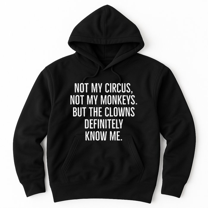 Not My Circus Not My Monkeys But The Clowns Definitely Know Hoodie