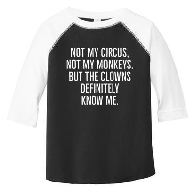 Not My Circus Not My Monkeys But The Clowns Definitely Know Toddler Fine Jersey T-Shirt