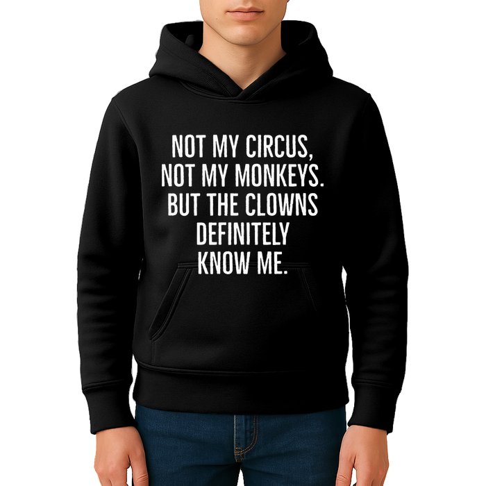 Not My Circus Not My Monkeys But The Clowns Definitely Know Kids Hoodie