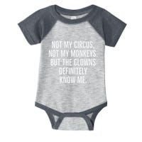 Not My Circus Not My Monkeys But The Clowns Definitely Know Infant Baby Jersey Bodysuit