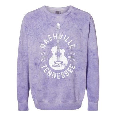 Nashville - Music City Tennessee Country Music Souvenir Colorblast Crewneck Sweatshirt