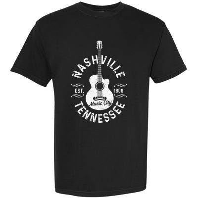 Nashville - Music City Tennessee Country Music Souvenir Garment-Dyed Heavyweight T-Shirt