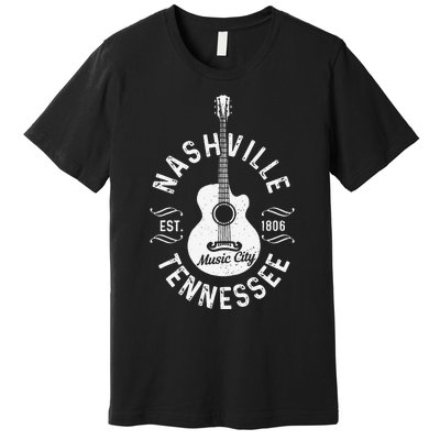 Nashville - Music City Tennessee Country Music Souvenir Premium T-Shirt