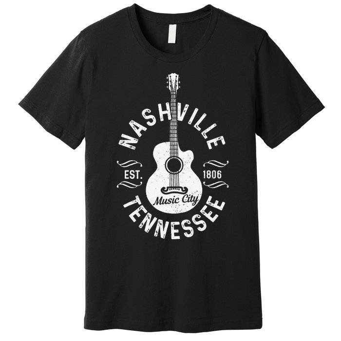 Nashville - Music City Tennessee Country Music Souvenir Premium T-Shirt