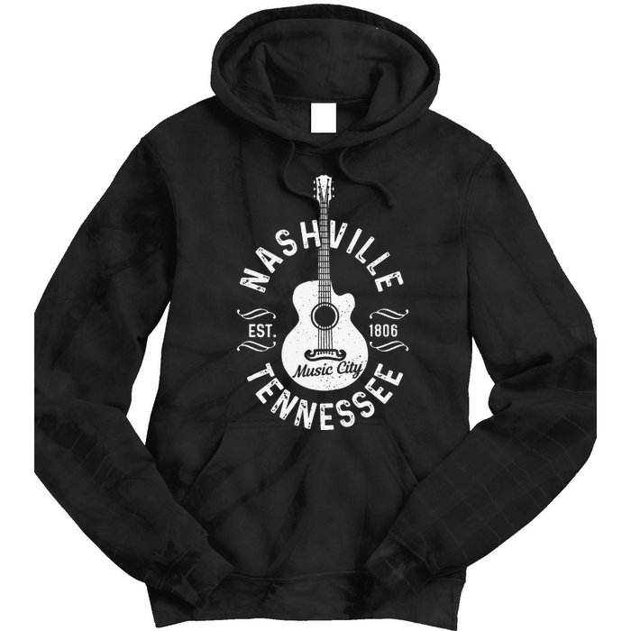 Nashville - Music City Tennessee Country Music Souvenir Tie Dye Hoodie