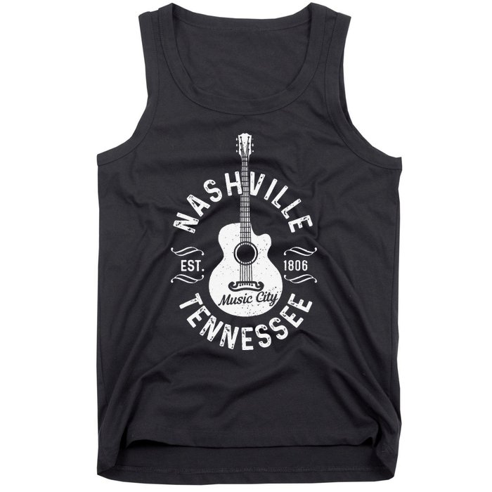 Nashville - Music City Tennessee Country Music Souvenir Tank Top