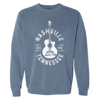 Nashville - Music City Tennessee Country Music Souvenir Garment-Dyed Sweatshirt